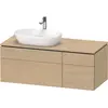 Image de Duravit L-Cube Meuble sous-lavabo en console suspendu, avec plan de toilette en console, 4 tiroirs, vasque à gauche, 1220x482x550mm, LC4876071710000