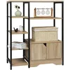 Image de Woltu - Bibliothèque Meuble De Rangement, Style Industriel, En Métal Et Mdf, Avec Étagères Et Armoire 80x35x97cm, Chêne Clair