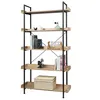 Image de Woltu - Tagère De Rangement Bibliothèque En Bois Et Métal À 5 Niveaux, 91x25, 5x173 Cm, Noir+ Chêne Clair