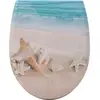 Image de WOLTU Couvercle de WC avec abaissement automatique Siège de WC Softclose lunette de WC antibactérienne avec fonction Quick Release Duroplast Sandstrand
