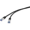 Image de CONRAD Renkforce RJ45 RF-4673692 CAT 6a S/FTP 10.00 m Black Résistant aux UV