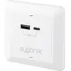 Image de Sygonix SY-5251910 Prise de charge USB Protection contre les surtensions, avec USB-C®, avec sortie de charge USB Blanc (SY-5251910)