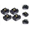 Image de Makita batterie 4x BL 1850 B 18 V 5,0 Ah / 5000 mAh Li-Ion ( 4x 197280-8 )