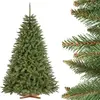 Image de FairyTrees Sapin de Noël Artificiel 220cm ÉPICÉA Naturel | Arbre de Noël avec Support en Bois | Tronc Vert | EU