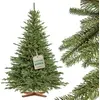 Image de FAIRYTREES Sapin de Noël Artificiel 150 cm Sapin de BAVIÈRE Premium | Éléments moulés par Injection | Arbre de Noël avec Support en Bois de frêne Fait à la Main | Fabriqué en UE |