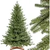 Image de FAIRYTREES Sapin de Noël Artificiel 220 cm Sapin de BAVIÈRE Premium | Éléments moulés par Injection | Arbre de Noël avec Support en Bois de frêne Fait à la Main | Fabriqué en UE |