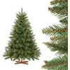 Image de FairyTrees Sapin de Noël Artificiel 120cm ÉPICÉA Naturel | Arbre de Noël avec Support en Bois | Tronc Vert | EU