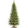 Image de FAIRYTREES : Sapin de Noël, variété Nordmann Premium, 220 cm, éléments naturels moulés par injection, fabriqué dans l'UE, sapin de Noël avec support en bois de frêne fabriqué à la main