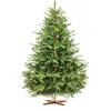 Image de FairyTrees Sapin de Noël Artificiel 180 cm | Arbre de Noël avec Support en Bois | Sapin des Alpes éléments moulés par Injection