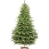 Image de FairyTrees Sapin de Noël Artificiel 220 cm | Arbre de Noël avec Support en Bois | Sapin des Alpes éléments moulés par Injection