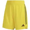 Image de Shorts de sport pour femmes Adidas (1/4) : Modèle Tiro 23 League, coupe longue, couleur jaune/noir