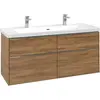 Image de Villeroy & Boch Subway 3.0 armoire sous lavabo, 4 tiroirs, lavabo au centre, 1272x576x478mm, C60200RH