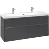 Image de Villeroy & Boch Subway 3.0 armoire sous lavabo, 4 tiroirs, lavabo au centre, 1272x576x478mm, C60200VR