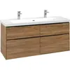 Image de Villeroy & Boch Subway 3.0 armoire sous lavabo, 4 tiroirs, lavabo au centre, 1272x576x478mm, C60201RH