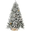 Image de Sapin de Noël VIVANNO en polyéthylène NORDMANN SNOW 210, forme arrondie, blanc, aspect naturel - 142 x 210 cm