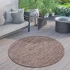 Image de In & Outdoor Tapis Tissu plat uni moderne résistant aux intempéries pour terrasse cuisine Motif uni Taille 200 cm Rond