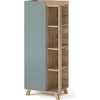 Image de Meuble salle de bain Vicco Karen Sonoma/Bleu 50x128cm avec porte et compartiments ouverts, Model 47284