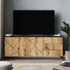 Image de Meuble TV Vicco Hatto Chêne 150x60cm avec portes et tiroirs, Model 56520