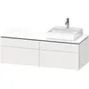 Image de Duravit L-Cube Meuble sous-lavabo en console suspendu, avec plan de toilette en console, 4 tiroirs, vasque à droite, 1420x482x550mm, LC4870R84840000
