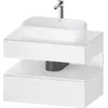 Image de Duravit Collection One Meuble sous-vasque sur console, 1 tiroir, découpe au centre, 800x550x600mm, niche blanc mat, QA4730018180000