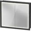 Image de Duravit L-Cube armoire de toilette avec éclairage LED, graphite mat, 800x155x700mm, 2 portes, Touch-LED, prise F, LC7651049490000
