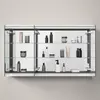 Image de Duravit L-Cube armoire de toilette avec éclairage LED, graphite mat, 1200x155x700mm, 3 portes, prise E, LC7553049491010
