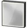 Image de Duravit L-Cube armoire de toilette avec éclairage LED, graphite mat, 650x155x700mm, 1 porte, charnière à droite, prise E, LC7550R49490000