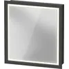 Image de Duravit L-Cube armoire de toilette avec éclairage LED, graphite mat, 650x155x700mm, 1 porte, charnière à droite, Touch-LED, prise F, LC7650R49490000