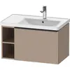 Image de D-Neo Duravit Meuble sous-lavabo suspendu, 784x440x452mm, 1 tiroir, 1 compartiment ouvert sur le côté gauche, avec poignée noir diamant, DE42570BD750000