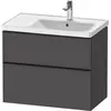 Image de Duravit D-Neo bâti-support lavabo suspendu, 784x625x452mm, 1 tiroir, avec poignée diamant noir, DE43580BD490000