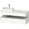 Image de Duravit Collection One Meuble sous-vasque sur console, 2 tiroirs, 2 coulissants, découpe à gauche, 1400x550x600mm, niche blanc mat, QA4765018220000