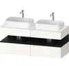 Image de Duravit Collection One Meuble sous-vasque sur console, 2 tiroirs, 2 découpes, 1400x550x600mm, crédence en chêne noir, QA4767016220000