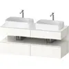 Image de Duravit Collection One Meuble sous-vasque sur console, 2 tiroirs, 2 découpes, 1400x550x600mm, niche blanc ultra-brillant, QA4767022220000