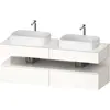 Image de Duravit Collection One Meuble sous-vasque sur console, 2 tiroirs, 2 découpes, 1600x550x600mm, niche blanc ultra-brillant, QA4779022220000