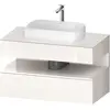 Image de Duravit Collection One Meuble sous-vasque sur console, 1 tiroir, 1 tiroir, découpe au centre, 1000x550x600mm, niche blanc ultra-brillant, QA4731022220010
