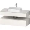 Image de Duravit Collection One Meuble sous-vasque sur console, 1 tiroir, 1 tiroir, découpe au centre, 1200x550x600mm, niche blanc supermat, QA4732084840010