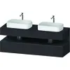 Image de Duravit Collection One Meuble sous-vasque sur console, 2 tiroirs, 2 découpes, 1600x550x600mm, niche graphite mat, QA4779049800010