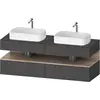 Image de Duravit Collection One Meuble sous-vasque sur console, 2 tiroirs, 2 découpes, 1600x550x600mm, niche en chêne mamelonné, QA4779055490010