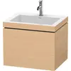 Image de Duravit L-Cube c-bonded Ensemble suspendu, 1 tiroir, sans trop-plein, 1 trou pour robinet, 600x500x480mm, LC6916O3030