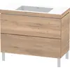 Image de Duravit L-Cube c-bonded Ensemble vertical, 2 tiroirs, sans trop-plein, sans trou pour robinetterie, 1000x698x480mm, LC6938N5555