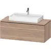 Image de Duravit L-Cube Meuble sous-lavabo en console suspendu, avec plan de toilette en console, 2 tiroirs, 1220x482x550mm, LC4882055550000