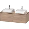 Image de Duravit L-Cube Meuble sous-lavabo en console suspendu, avec plan de toilette en console, 4 tiroirs, pour deux vasques, 1420x482x550mm, LC4872B55550000