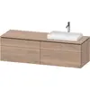 Image de Duravit L-Cube Meuble sous-lavabo en console suspendu, avec plan de toilette en console, 4 tiroirs, vasque à droite, 1620x482x550mm, LC4871R55550000