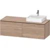 Image de Duravit L-Cube Meuble sous-lavabo en console suspendu, avec plan de toilette en console, 4 tiroirs, vasque à droite, 1420x482x550mm, LC4870R55550000