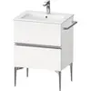 Image de Duravit Sivida bâti-support pour lavabo, 2 tiroirs, poignée profilée chromée, 610x477x591mm, pour ME by Starck, SV4643010180000
