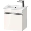 Image de Duravit Sivida bâti-support pour lavabo, charnières à gauche, poignée profilée chromée, 400x287x443mm, pour ME by Starck, SV4642L10220000
