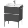 Image de Duravit Sivida bâti-support pour lavabo, 2 tiroirs, poignée profilée chromée, 610x477x591mm, pour ME by Starck, SV4643010490000