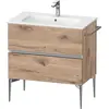 Image de Duravit Sivida bâti-support pour lavabo, 2 tiroirs, poignée profilée chromée, 810x477x591mm, pour ME by Starck, SV4644010550000