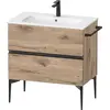 Image de Duravit Sivida Meuble sous-lavabo, 2 tiroirs, poignée encastrée noir diamant mat, 810x477x591mm, pour ME by Starck, SV46440BD550000