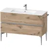 Image de Duravit Sivida bâti-support pour lavabo, 2 tiroirs, poignée profilée chromée, 1210x477x591mm, pour ME by Starck, SV4646010550000